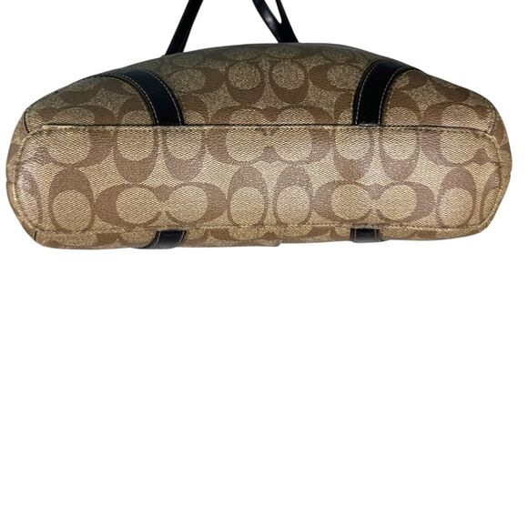 Coach 18917 Peyton Signature Brown Leather Tote Purse Handbag Shoulder - Picture 2 of 6